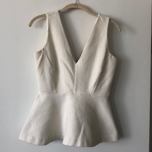 H&M Textured Cream Sleeveless Top